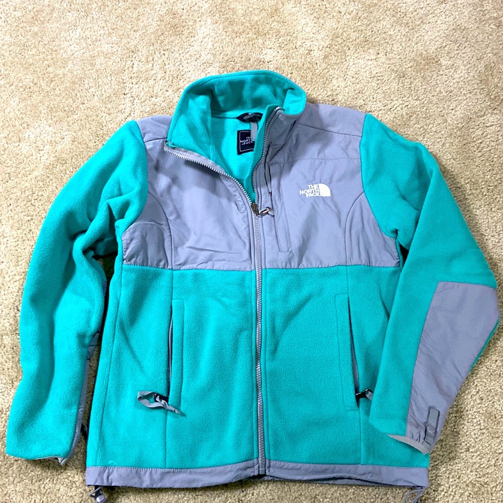 The North Face teal & gray Denali fleece Y2K It Girl jacket coat S